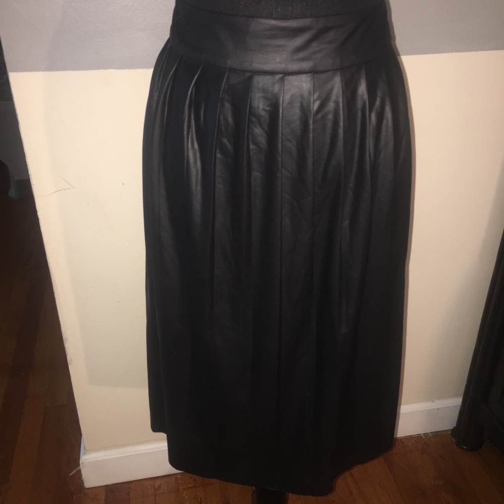 Faux Leather Pleated Mini Skater Skirt Lane Bryant